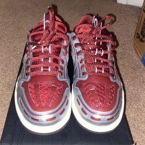 Nike Burgundy and Silver Women's Sneakers